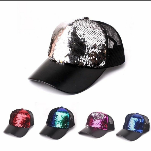T&J Designs Accessories - Sequin Glitter Baseball Cap